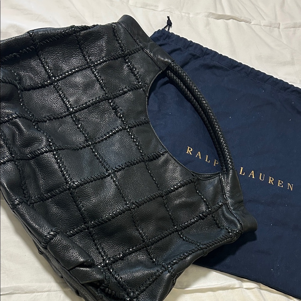 Ralph Lauren Black Quilted Leather Bag